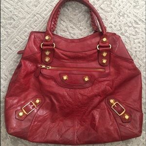 *Balenciaga Agneau Bag Gold Hardware ~ Length: 18 in Width: 3.25 in Ht.